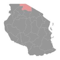 mara región mapa, administrativo división de Tanzania. vector ilustración.