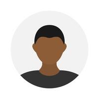 Empty face icon avatar with black hair. Vector illustration.