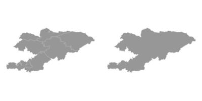 Kyrgyzstan map with administrative divisions. Vector illustration.