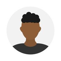 Empty face icon avatar with curly hair. Vector illustration.