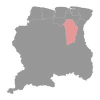 Brokopondo District map, administrative division of Suriname. Vector illustration.