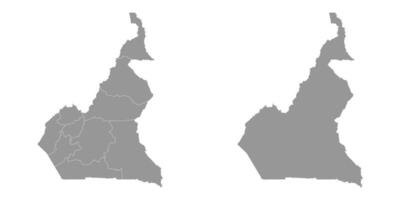 Republic of Cameroon map with administrative divisions. Vector illustration.