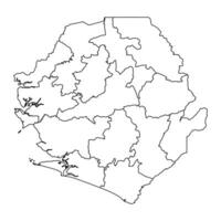 Sierra Leone map with administrative divisions. Vector illustration.