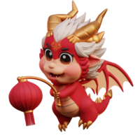 3d personagem Dragão chinês Novo ano png