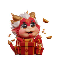 3d personagem Dragão chinês Novo ano png