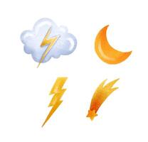 Weather forecast. Set of elements for determining weather and ce vector