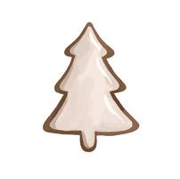 Set of gingerbread cookies. Hand drawn illustration on isolated vector