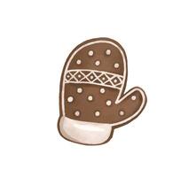 Set of gingerbread cookies. Hand drawn illustration on isolated vector