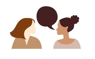 joven mujer hablando juntos. personas comunicado. positivo dia vector