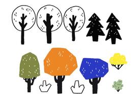 Set of nature landscape isolated elements. Isolated hand drawn i vector