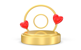 product display podium with glossy heart balloon png