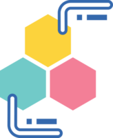 hexagonal infográfico plano cor ícone png