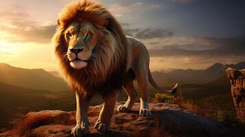 AI generated lion high quality image photo