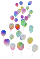 3D balloons colorful glass flying png
