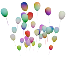 3d Luftballons bunt fliegend png