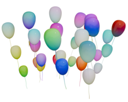 3D balloons colorful flying png