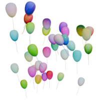 3d palloncini colorato volante png