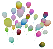 3d des ballons coloré en volant png