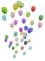 3D balloons colorful flying png