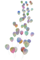 3d des ballons coloré verre en volant png