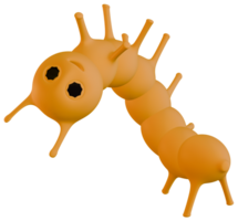 3d lagarta amarelo png