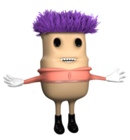 3d personagem vermelho camisa png