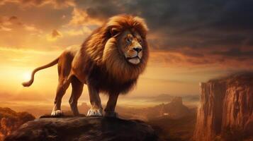 AI generated lion high quality image photo