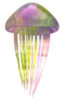 3D medusa glass colorful png