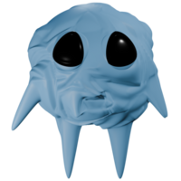 3d pelota personaje azul png