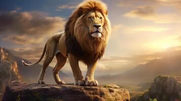 AI generated lion high quality image photo