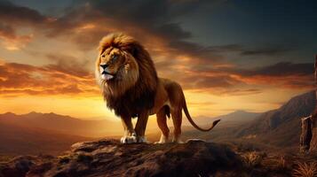 AI generated lion high quality image photo