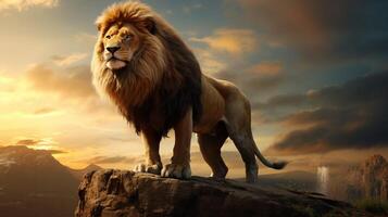 AI generated lion high quality image photo