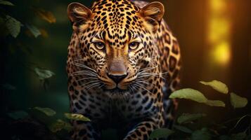 ai generado leopardo alto calidad imagen foto