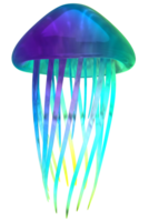 3d Meduse Glas bunt Blau png