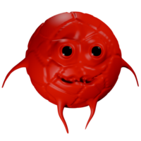 3d pelota personaje rojo png