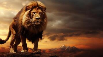 AI generated lion high quality image photo