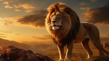 AI generated lion high quality image photo