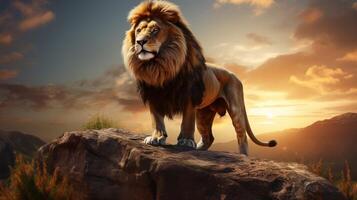 AI generated lion high quality image photo