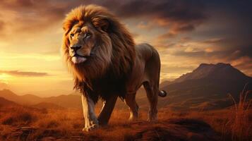 AI generated lion high quality image photo