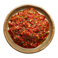 ai généré assiette de sambal png isolé sur transparent Contexte