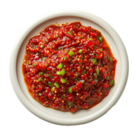 AI generated Plate of Sambal png isolated on transparent background