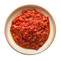 AI generated Plate of Sambal png isolated on transparent background