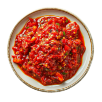 AI generated Plate of Sambal png isolated on transparent background