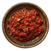 AI generated Plate of Sambal png isolated on transparent background