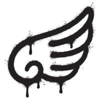 Spray Painted Graffiti wings Sprayed isolated with a white background. graffiti wings with over spray in black over white. Vector illustration