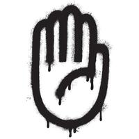 Spray Painted Graffiti Stop Hand icon Sprayed isolated with a white background. vector