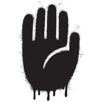 Spray Painted Graffiti Stop Hand icon Sprayed isolated with a white background. vector