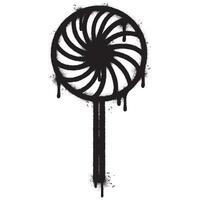 Spray Painted Graffiti Candy lollipop icon Sprayed isolated with a white background. graffiti Candy lollipop symbol with over spray in black over white. vector