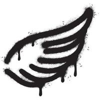 Spray Painted Graffiti wings Sprayed isolated with a white background. graffiti wings with over spray in black over white. Vector illustration