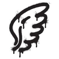 Spray Painted Graffiti wings Sprayed isolated with a white background. graffiti wings with over spray in black over white. Vector illustration